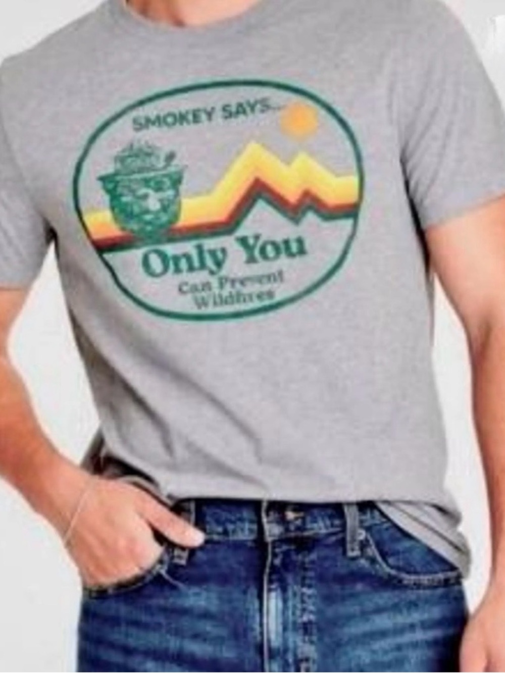 Smokey Says 'Only You' Grey Graphic Short-Sleeve Tee